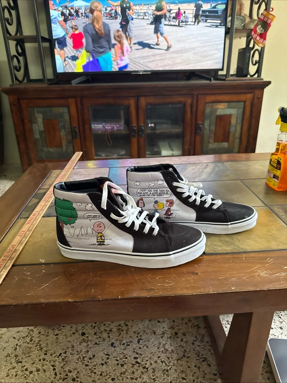 Vans x Peanuts Sk8-Hi Reissue Charlie Kite Men's Size 10.5 High Top Sneakers